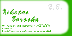 niketas boroska business card